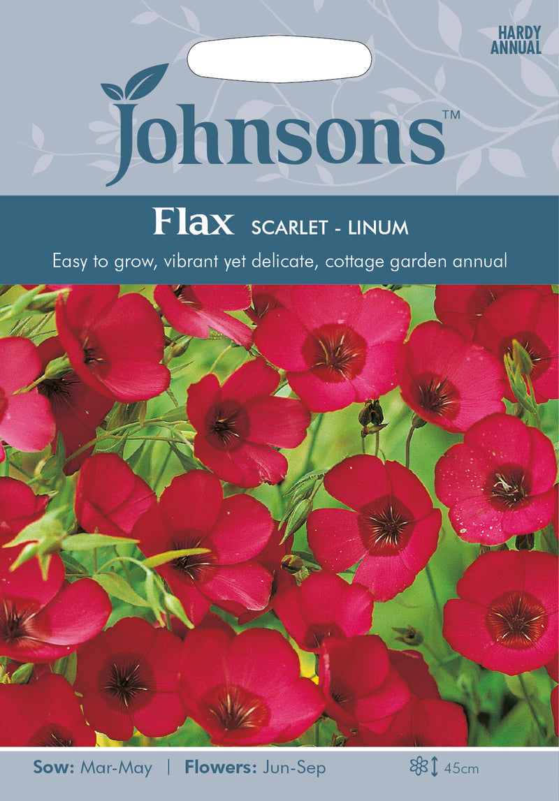 Johnsons Seeds Linum grandiflorum Rubrum -  Flax Scarlet - Linum