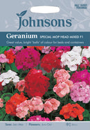 Johnsons Seeds Pelargonium zonale - Geranium Special Mop Head Mixed F1