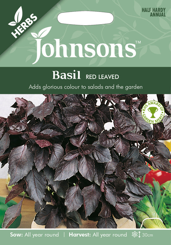 Johnsons Seeds Ocimum basilicum - Basil Red Leaved