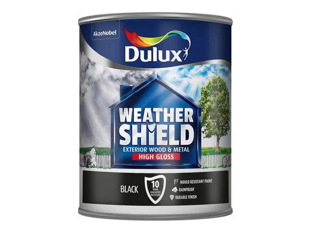 Dulux Weathershield Exterior Gloss Black 750ml 5090984