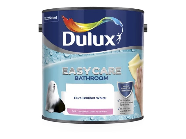 Dulux 5092175 Easycare Bathroom Pure Brilliant White 2.5L