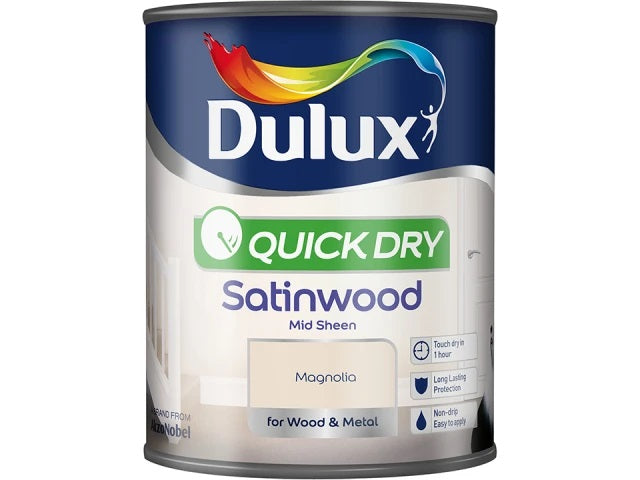 Dulux Quick Drying Satinwood Magnolia 750ml