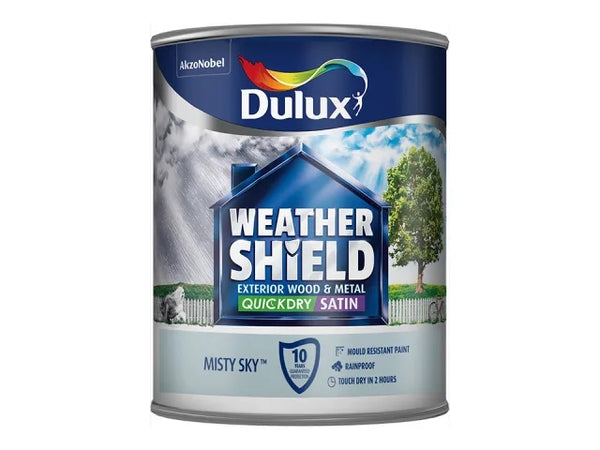 Dulux Weathershield Exterior Quick Dry Satin Misty Sky 750ml 5213581