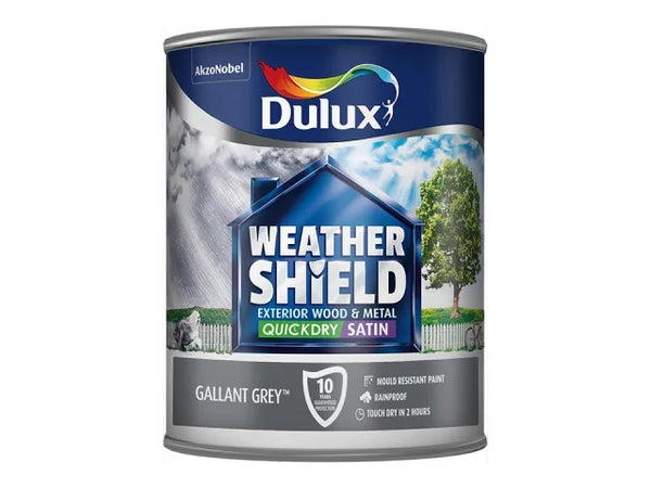 Dulux Weathershield Exterior Quick Dry Satin Gallant Grey 750ml 5122157