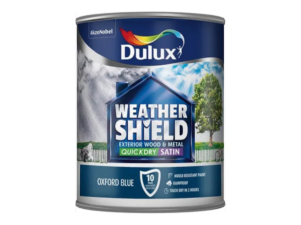 Dulux Weathershield Exterior Quick Dry Satin Oxford Blue 750ml 5122156