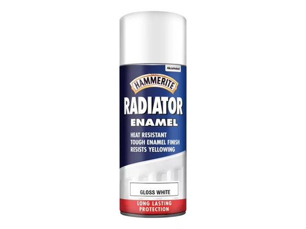 Hammerite Radiator Enamel Aerosol Gloss White 400ml 5084780