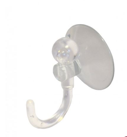 25mm Clear Plastic Suction Hook Pack of 6