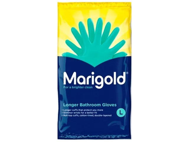 Marigold Longer Bathroom Gloves Medium Green