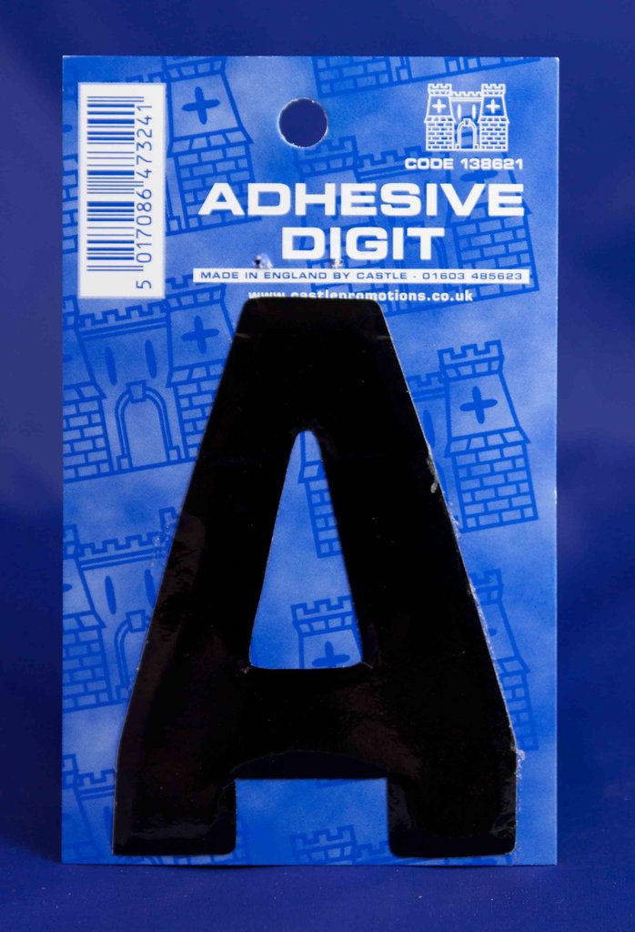 3 Inch Digit Letter A Black Self Adhesive Vinyl