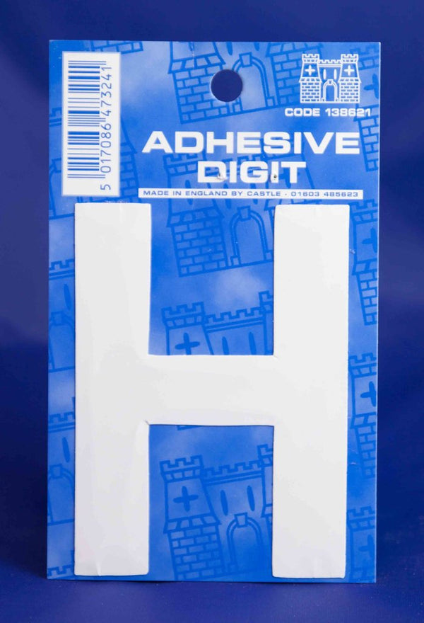 3 Inch Digit Letter H White Self Adhesive Vinyl