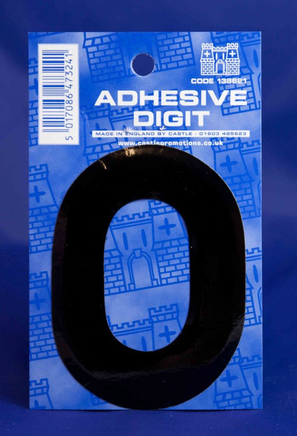 3 Inch Digit Letter O Black Self Adhesive Vinyl