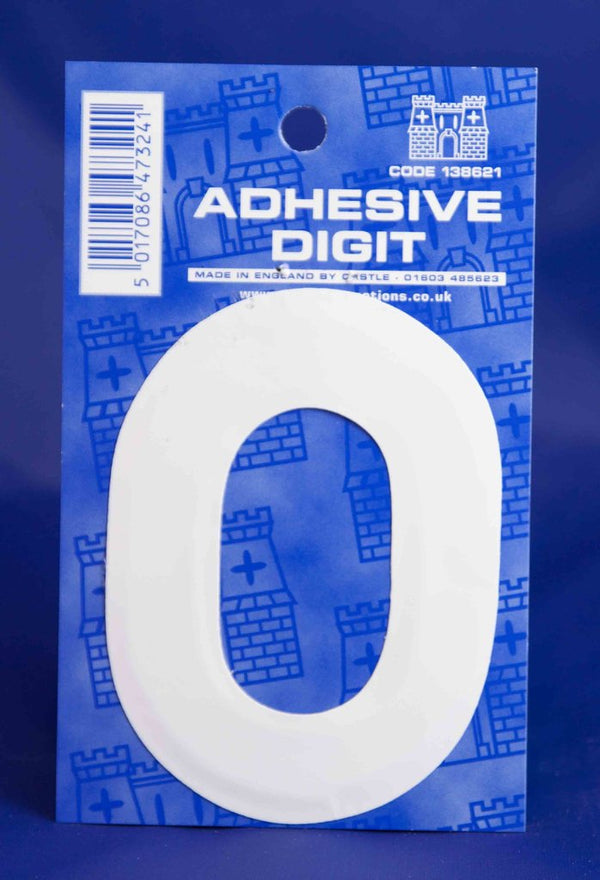 3 Inch Digit Letter O White Self Adhesive Vinyl