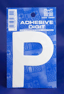 3 Inch Digit Letter P White Self Adhesive Vinyl