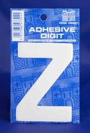 3 Inch Digit Letter Z White Self Adhesive Vinyl