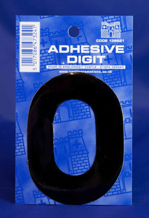 3 Inch Digit Number 0 Black Self Adhesive Vinyl Numbers