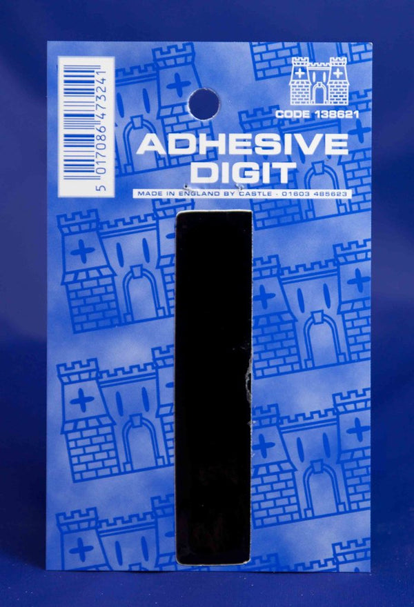 3 Inch Digit Number 1 Black Self Adhesive Vinyl Numbers