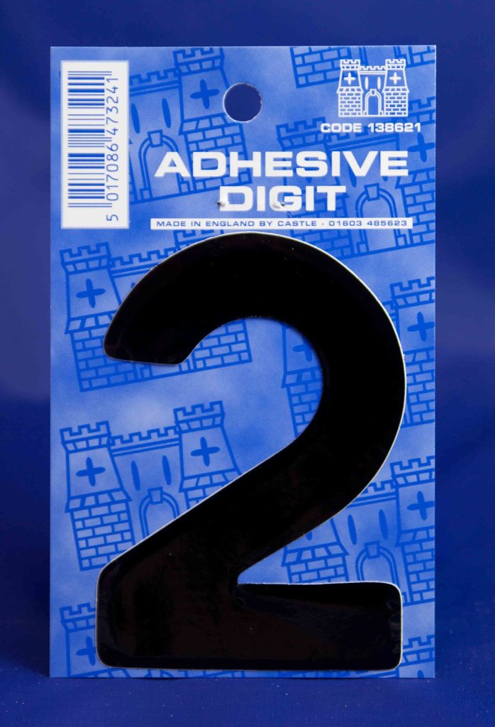 3 Inch Digit Number 2 Black Self Adhesive Vinyl | Thorns DIY