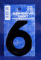 Number 6 Black 3 inch Self Adhesive Vinyl