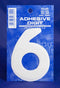 3 Inch Digit Number 6 White Self Adhesive Vinyl