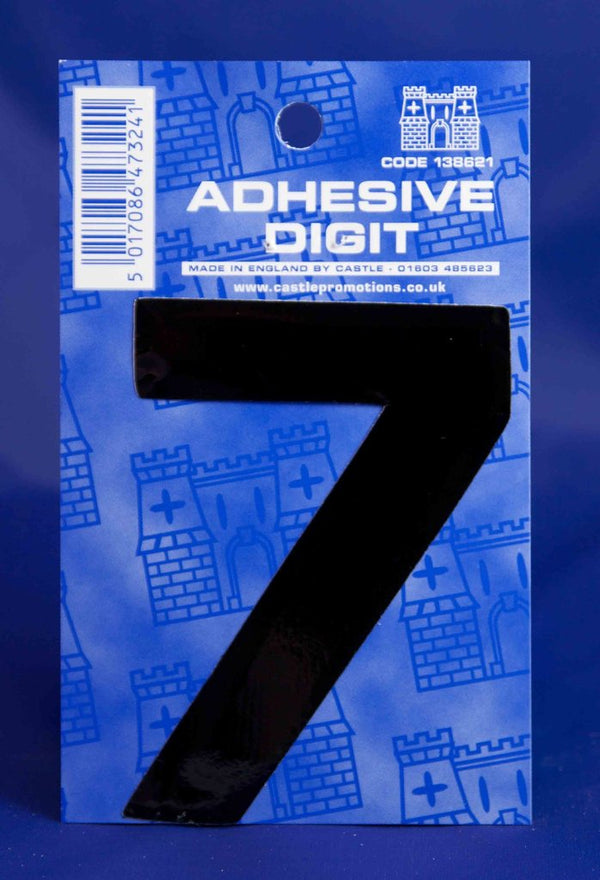 Number 7 Black 3 inch Self Adhesive Vinyl