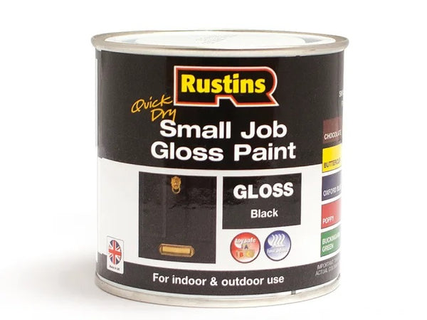 Rustins Quick Dry Small Job Gloss Black 250ml GPBLW250