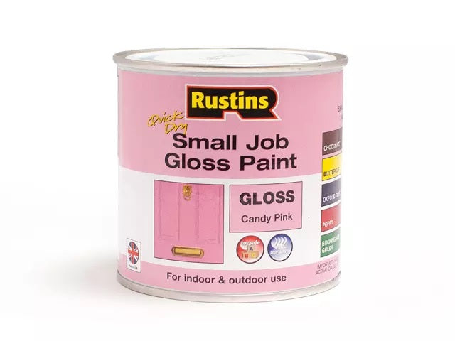 Rustins Quick Dry Small Job Gloss Candy Pink 250ml GPPIW250