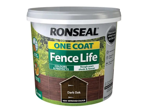 Ronseal One Coat Fence Life Dark Oak 5 Litres