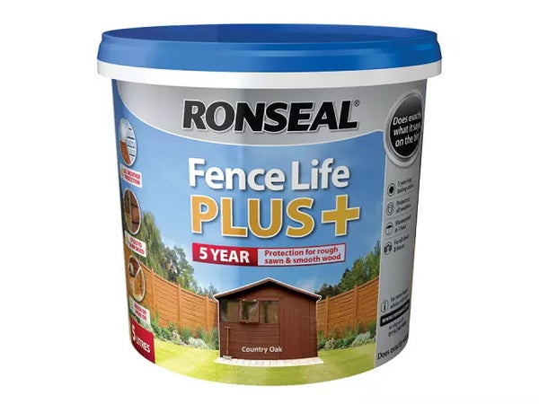 Ronseal Fence Life Plus + Country Oak 5 Litres