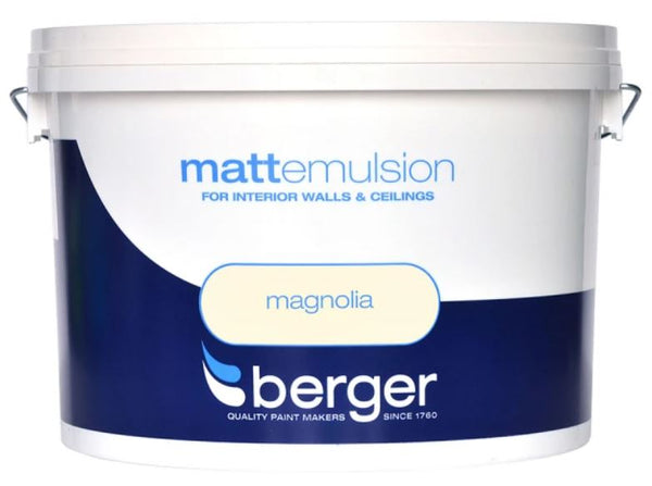 Berger Matt Emulsion Magnolia 10L NORFOLK DELIVERY ONLY