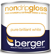Berger Pure Brilliant White Non Drip Gloss Paint 250ml