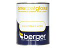 Berger One Coat Gloss Pure Brilliant White Paint 1.25 Litres