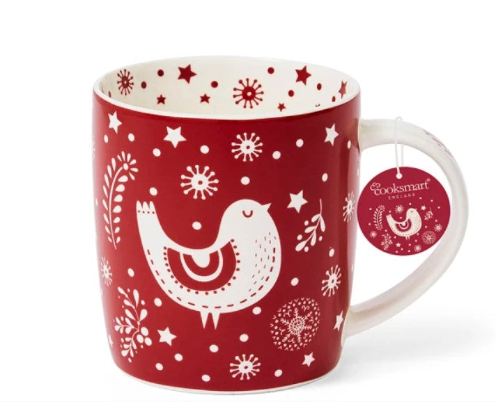 Cooksmart Barrel Nordic Bird Christmas Mug
