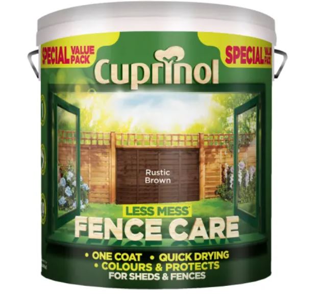 Cuprinol Less Mess Fence Care 6 Litres Rustic Brown 5194071