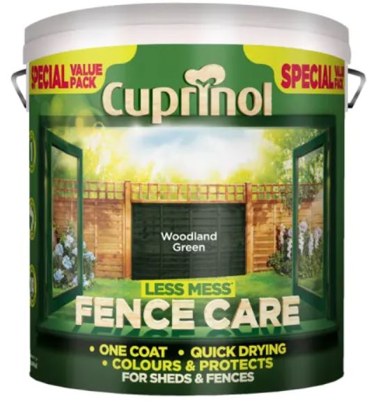 Cuprinol Less Mess Fence Care 6 Litres Woodland Green 5194072