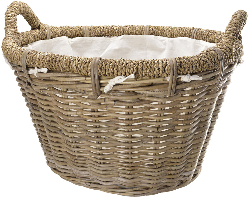 Manor 0338 Rosewood Rattan Log Basket NORFOLK DELIVERY ONLY