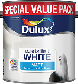 Dulux Matt Pure Brilliant White 3 Litres 5092364