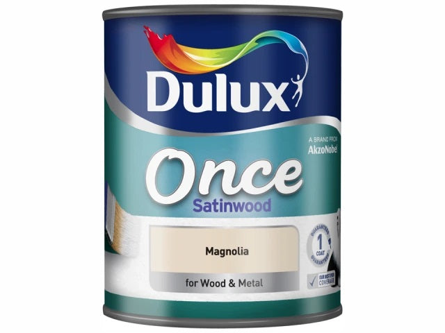 Dulux Once Satinwood Magnolia 750ml 5091093