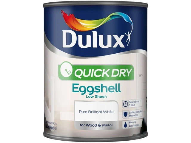 Dulux Quick Dry Eggshell Pure Brilliant White 750ml