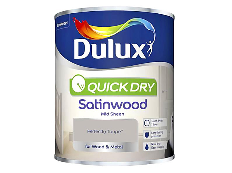 Dulux Quick Drying Satinwood Perfectly Taupe 750ml 5358153
