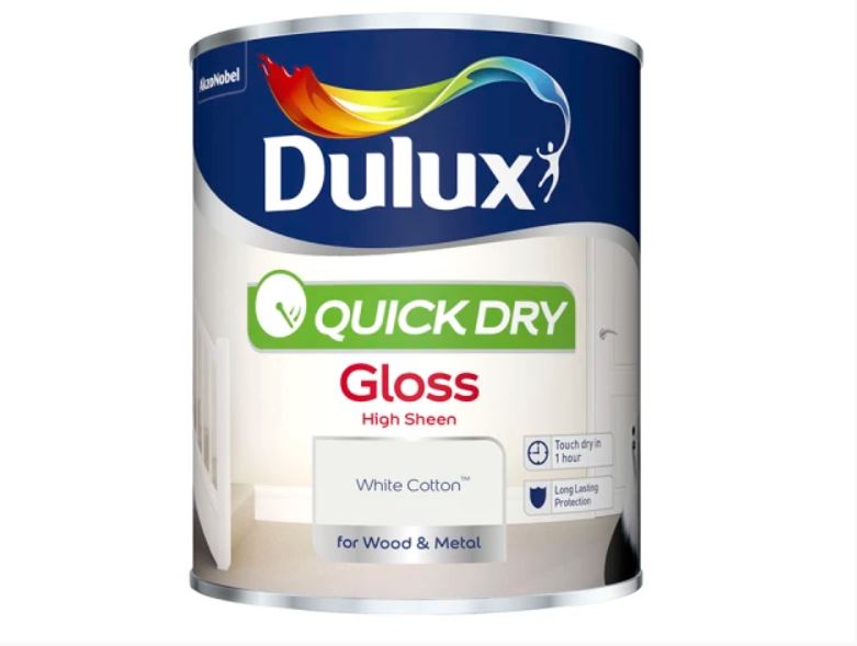 Dulux  Quick Dry Gloss White Cotton 750ml 5358148