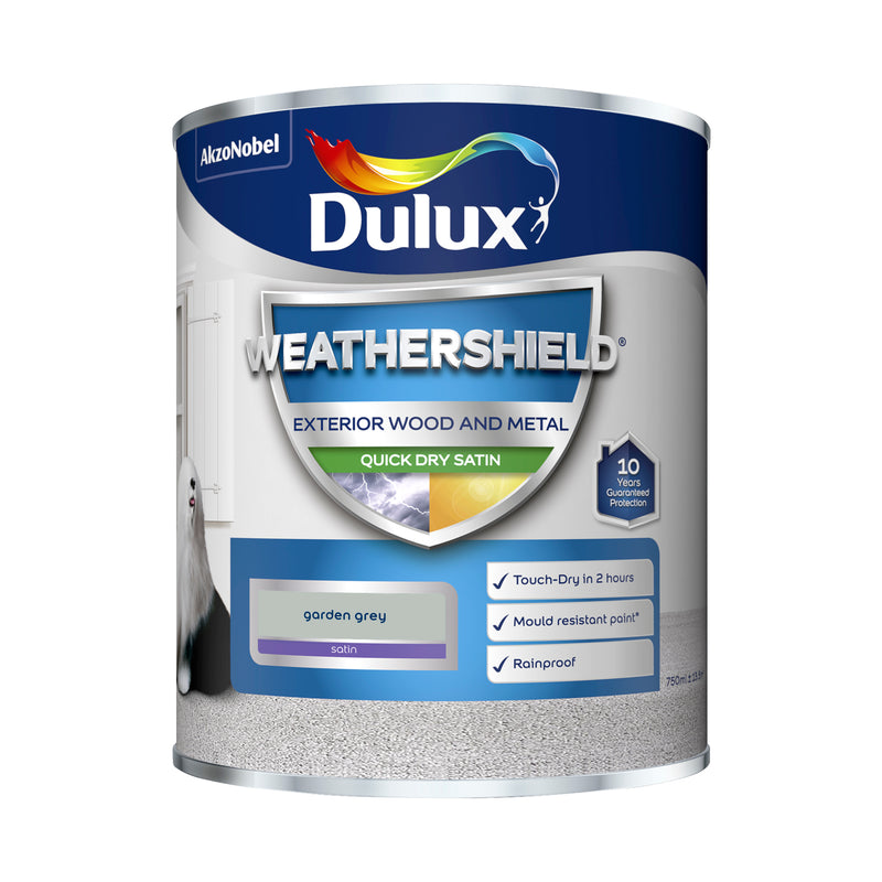 Dulux Weathershield Exterior Quick Dry Satin Garden Grey 750ml