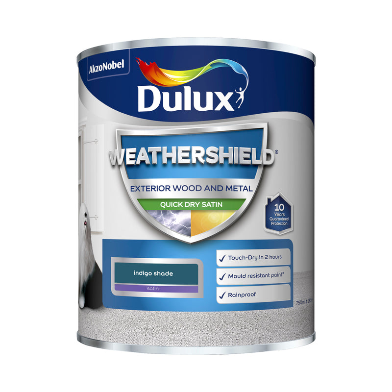 Dulux Weathershield Exterior Quick Dry Satin Indigo Shade 750ml