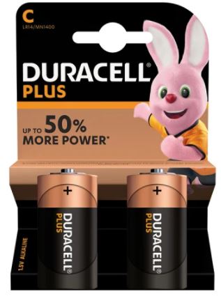 Duracell Plus - C Battery - Pack of 2
