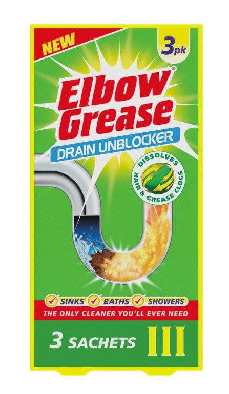 Elbow Grease Drain Unblocker Sachets Pack of 3