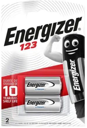 Energizer 123 Lithium Photo Battery - Pack of 2