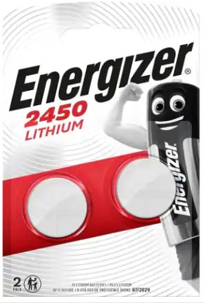 Energizer CR2450 Lithium Coin Cell Battery Pack of 2