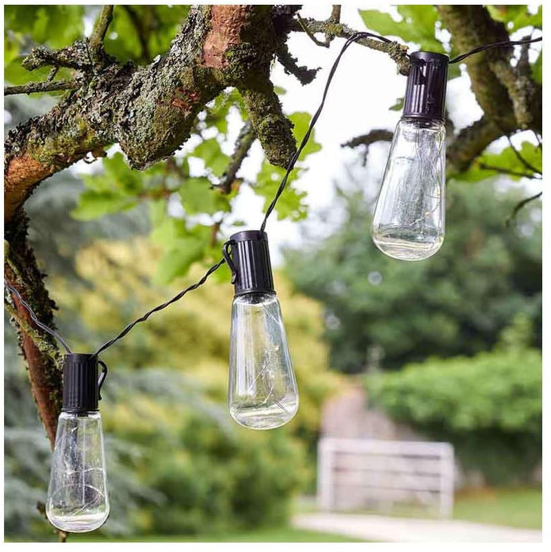 Smart Garden 1060265 Eureka! Vintage Lightbulb Solar String Lights 10 Bulbs