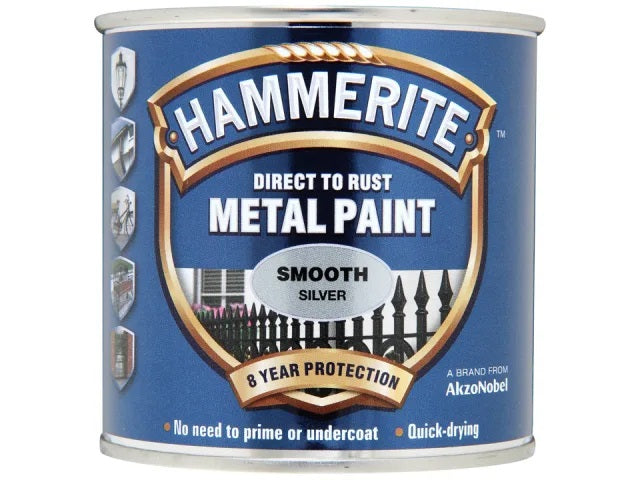 Hammerite Metal Smooth Silver 250ml 5084894