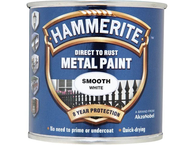 Hammerite Metal Smooth White 250ml 5084857