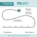 Premier 50 Warm White Multi-Action LED Battery Operated Time Lights LB112382WWC (clear cable)